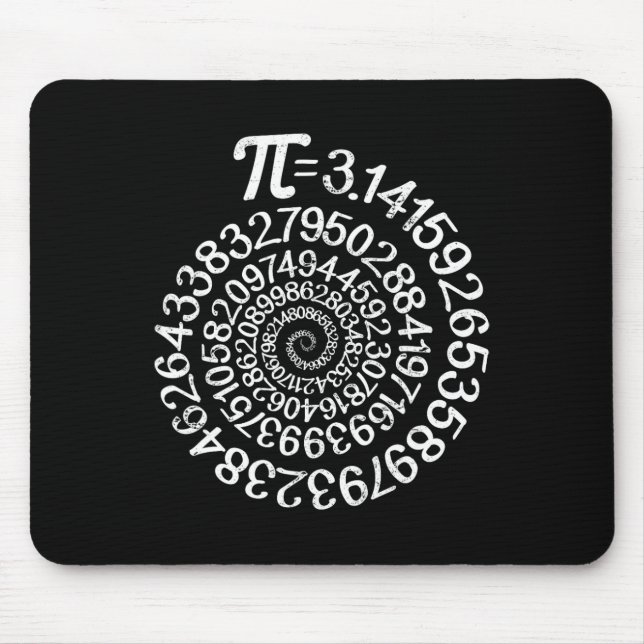 Pi = 3.14 Spiral Math Science Geek 3.14 Pi Day Ste Mouse Mat (Front)