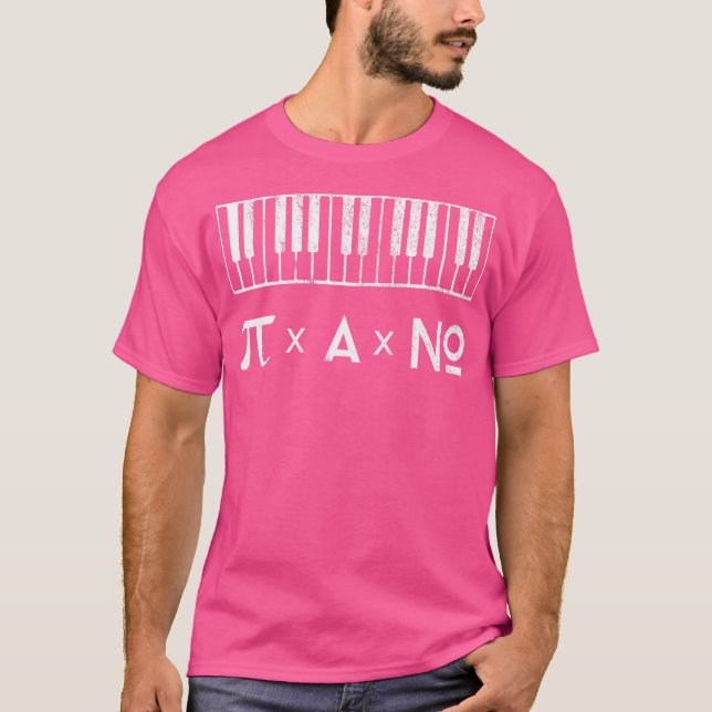 Pi A No Music Design - Funny Piano T-Shirt (Front)
