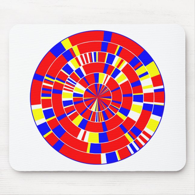 Pi Abstract - On White Mouse Mat (Front)