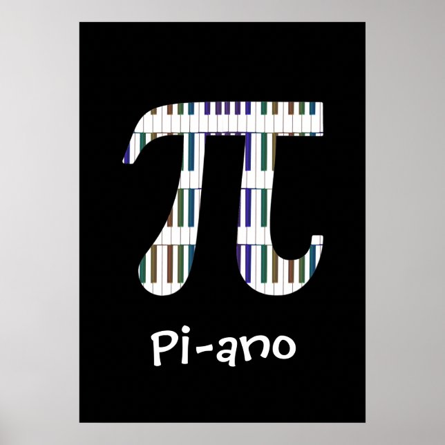 Pi-ano ~ Funny Math Music Geek Poster (Front)