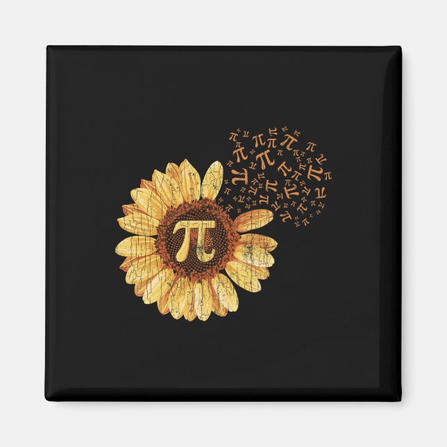 Pi Apparel Pi Day Sunflower Attire Math Funny Gift Magnet (Front)
