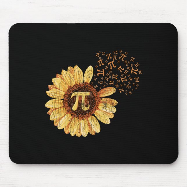 Pi Apparel Pi Day Sunflower Attire Math Funny Gift Mouse Mat (Front)