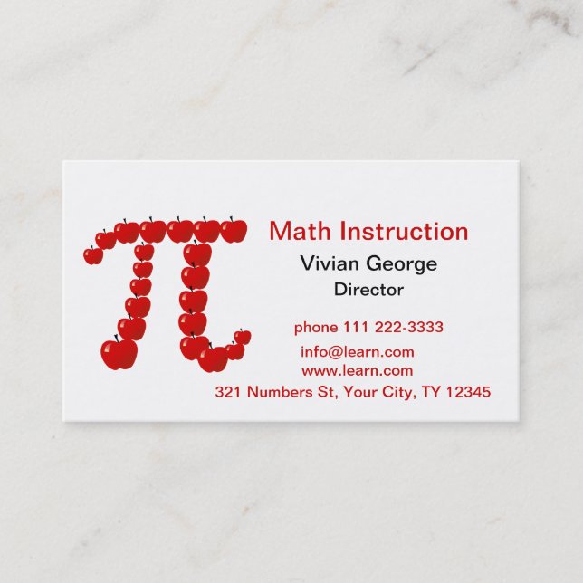 Pi Apples, Apple Pie Business Card (Front)