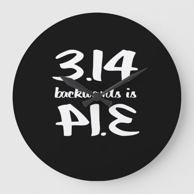 Pi Backwards is Pie Large Clock (Front)