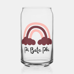 Pi Beta Phi Greek Sorority Red Wine Rainbow Can Glass
