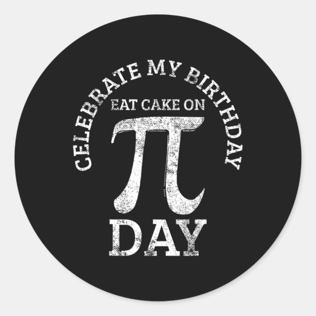 Pi Birthday Math Day Vintage  Classic Round Sticker (Front)