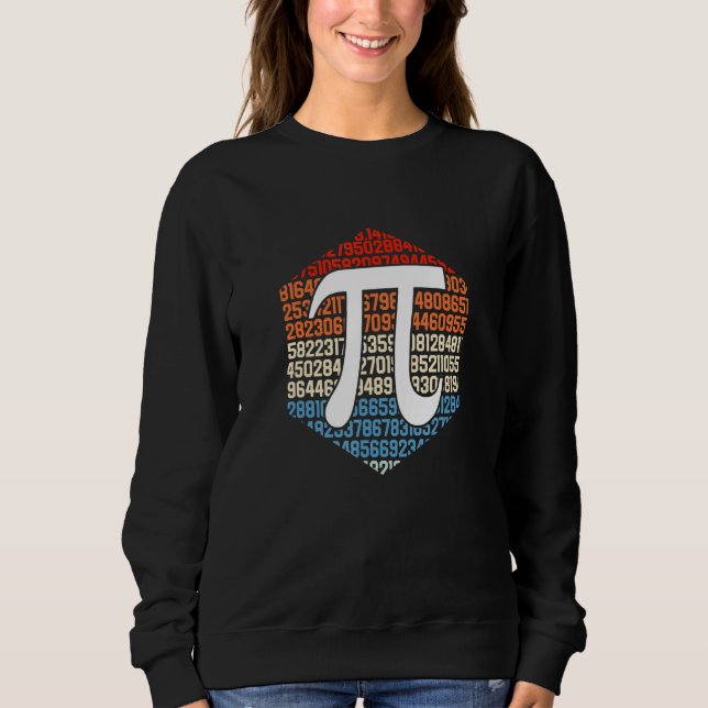 Pi Calculation Sign Nerd Retro  Maths Mathematicia Sweatshirt (Front)