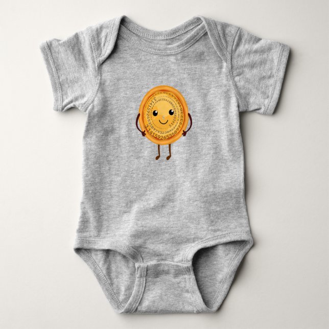 Pi, Cartoon Pie Baby Bodysuit (Front)