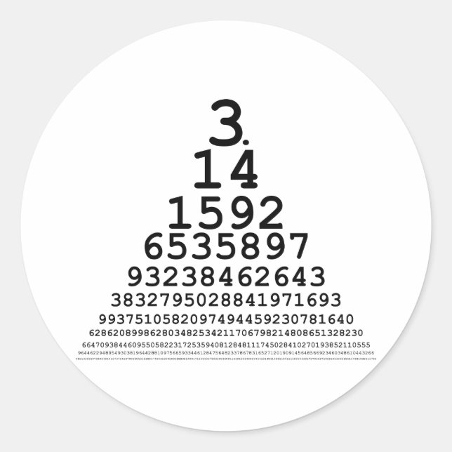 Pi Chart -- Math gifts and t-shirts Classic Round Sticker (Front)