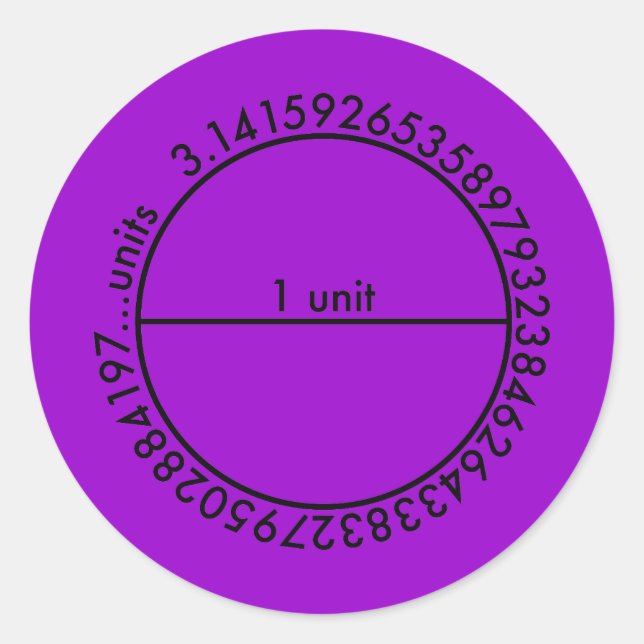 Pi Circle Classic Round Sticker (Front)