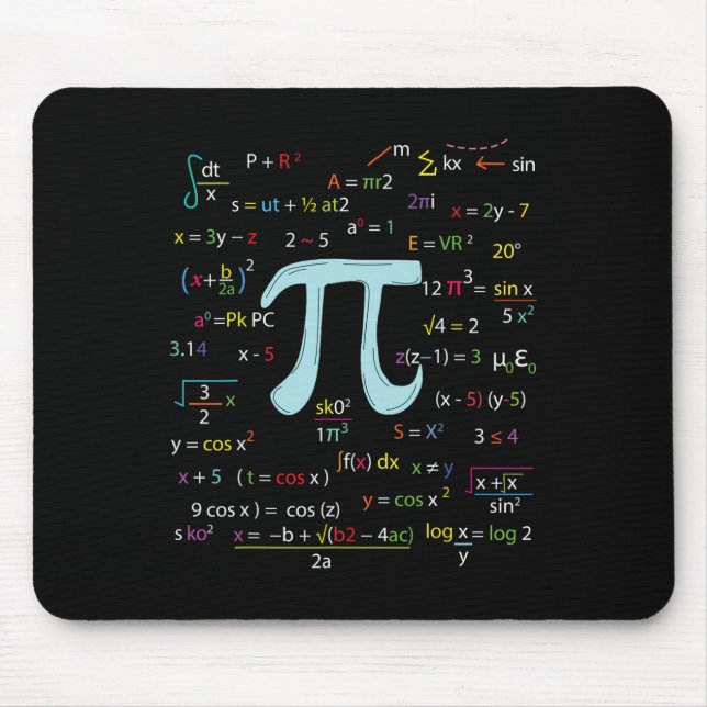 Pi Circle Number Formulas Nerdy Mathematicians Pi  Mouse Mat (Front)