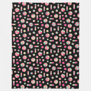 Pi Circles and Bars Pattern 271019v1 - Black Fleece Blanket