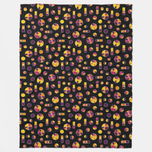 Pi Circles and Bars Pattern 271019v2 - Black Fleece Blanket