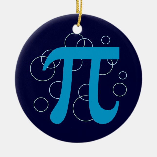 Pi Circles Ceramic Tree Decoration (Front)