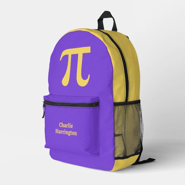 Pi custom name printed backpack (Back Corner Right)