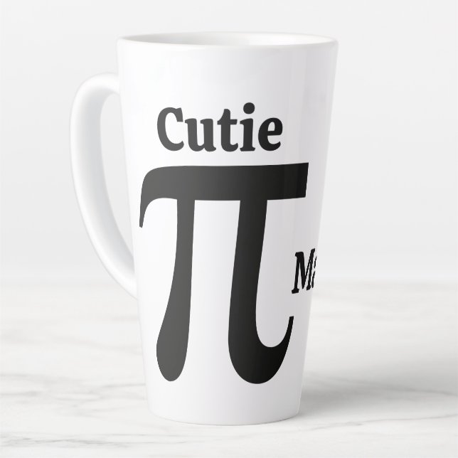 Pi / Cutie Pie custom name Latte Mug (Left Angle)