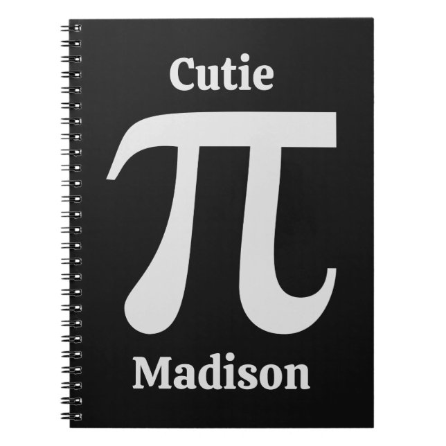 Pi / Cutie Pie custom name Notebook (Front)