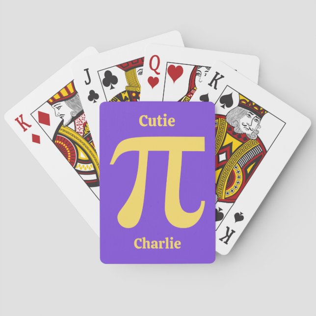 Pi / Cutie Pie custom name Playing Cards (Back)