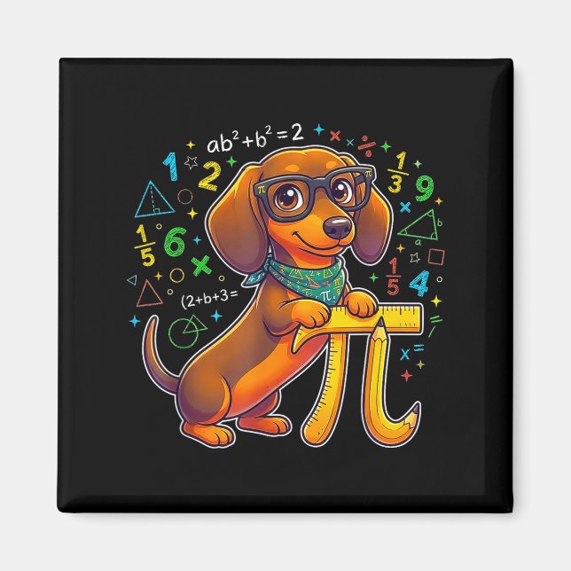 Pi Dachshund Math Pi Math Funny Pi Day Symbol Dog  Magnet (Front)