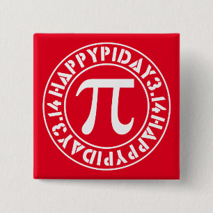 Pi Day 15 Cm Square Badge