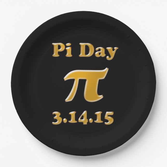 Pi Day 2015 9 inch Paper Plates (Front)