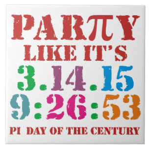 Pi day 2015 ceramic tile  3.14.15 9:26:53