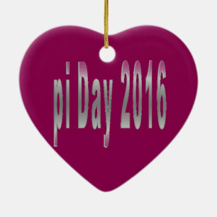 pi Day 2016 math love Ceramic Tree Decoration