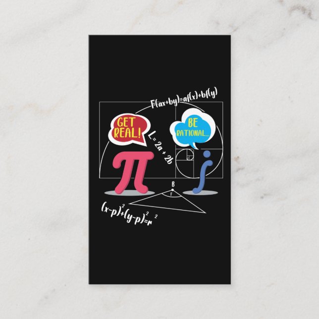 Pi Day 2020 Mathematics Nerd Math Teacher Formula Business Card (Front)