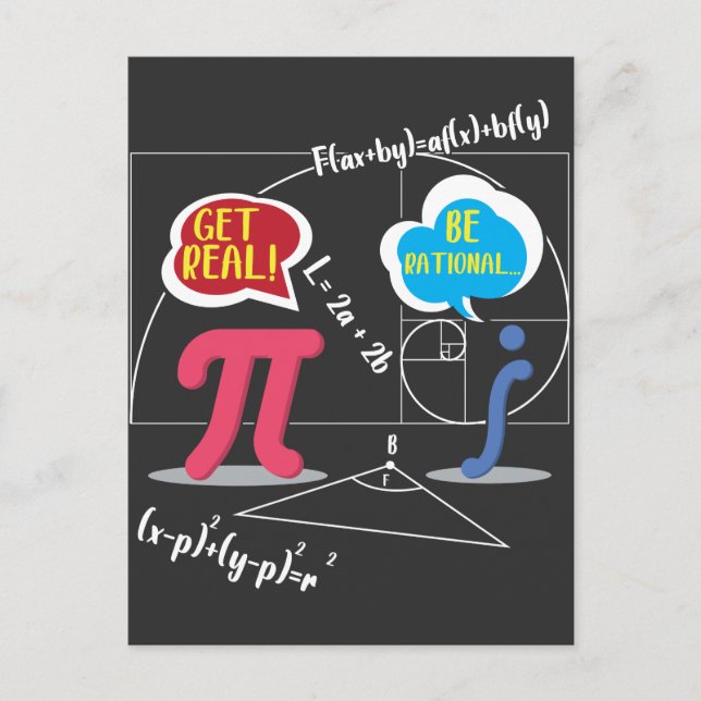 Pi Day 2020 Mathematics Nerd Math Teacher Formula Postcard (Front)