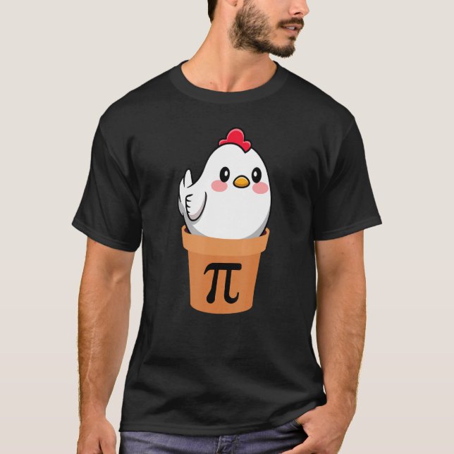 Pi Day 2022 Funny Chicken Pot Pi Day Pie Math Geek T-Shirt (Front)