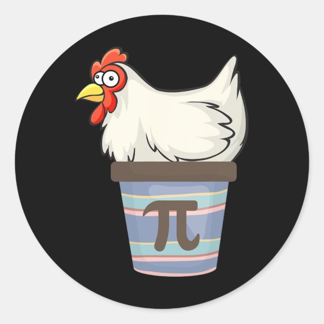 Pi Day 2025 Math Lover Mathematics Chicken Pot Pie Classic Round Sticker (Front)