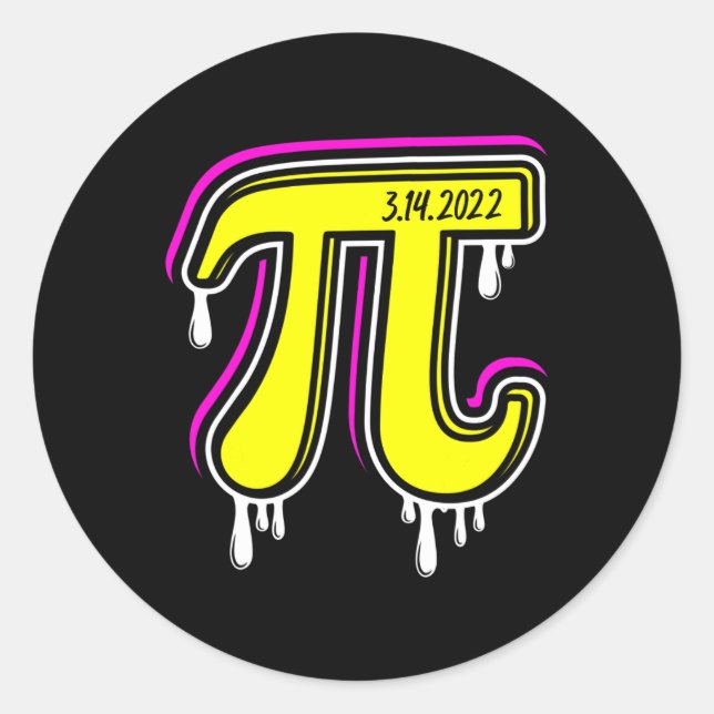 Pi Day 3.14.2025 Bright  Classic Round Sticker (Front)
