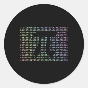 Pi Day 3.14 Cool Funny Nerd Math Geek 2017 Rainbow Classic Round Sticker