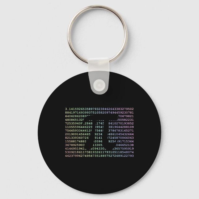 Pi Day 3.14 Cool Funny Nerd Math Geek 2017 Rainbow Key Ring (Front)