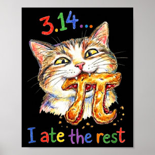 Pi Day 3.14 Funny Pie Menu Poster _ Math Lover Déc