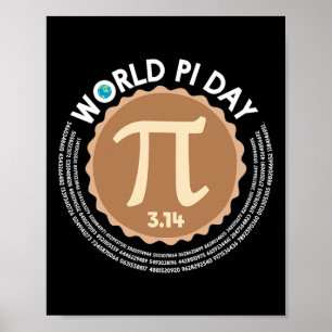 Pi Day - 3.14 March 14 - Math Geometry Nerd - Pie  Poster