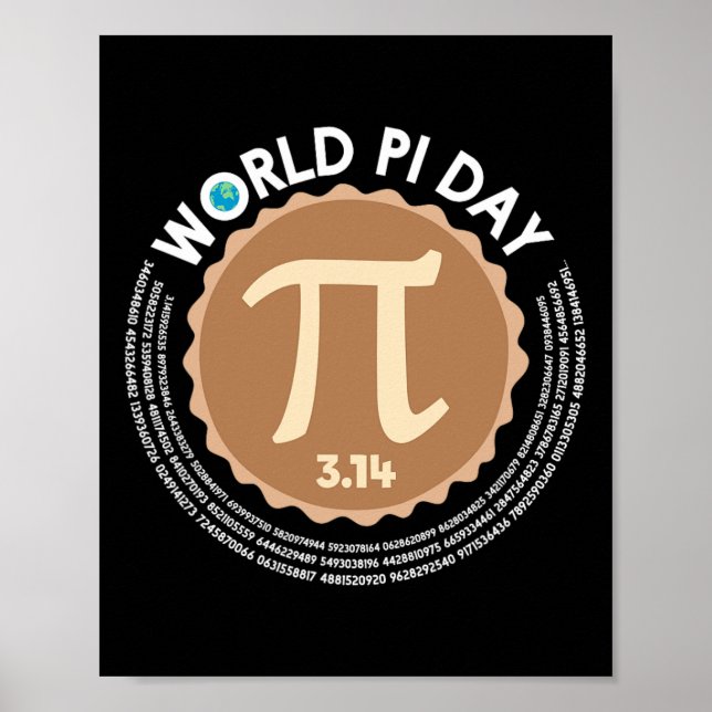 Pi Day - 3.14 March 14 - Math Geometry Nerd - Pie  Poster (Front)