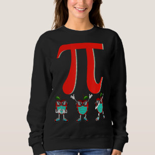 Pi Day 3 14 Math Apple Wearing Mask Teacher Studen Sweatshirt