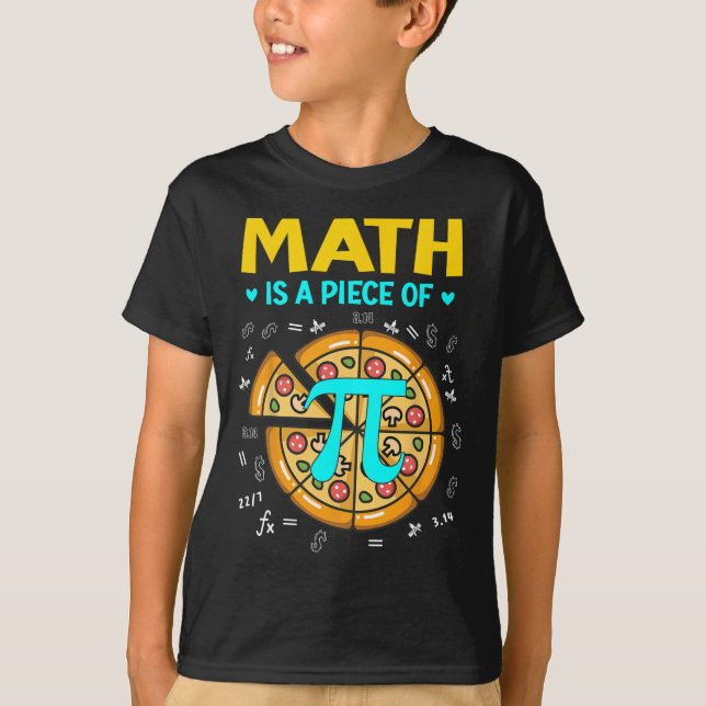 Pi Day 3.14 Math Is A Piece Of Pizza Bitcoin Start T-Shirt (Front)