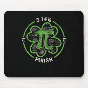 Pi Day 3.14 % Pirish Vintage Irish Shamrock St Pat Mouse Mat