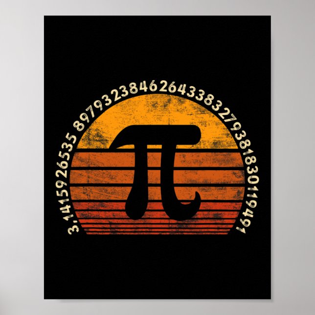 Pi Day 3.14 Symbol Retro Math Teacher Nerd Love Gi Poster (Front)