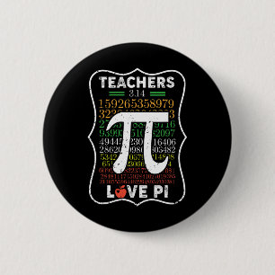 Pi Day 3.14 Teachers Love Pi Math Teachers Gift-  6 Cm Round Badge