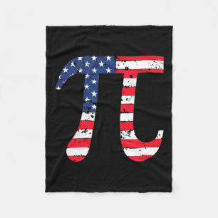 Pi Day American Flag Patriotic Math Nerd 3.14 Funn Fleece Blanket