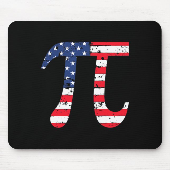 Pi Day American Flag Patriotic Math Nerd 3.14 Funn Mouse Mat (Front)