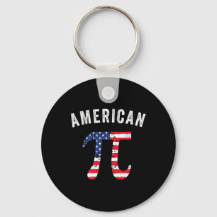 Pi Day American Flag Patriotic Math Nerd 3.14 July Key Ring