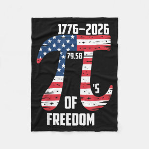 Pi Day American Flag Patriotic Math Nerd Geek 314 Fleece Blanket