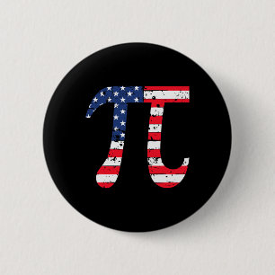 Pi Day American Flag Patriotic Math Nerd Geek 3.14 6 Cm Round Badge