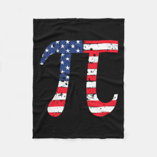 Pi Day American Flag Patriotic Math Nerd Geek 3.14 Fleece Blanket