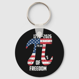 Pi Day American Flag Patriotic Math Nerd Geek 3.14 Key Ring