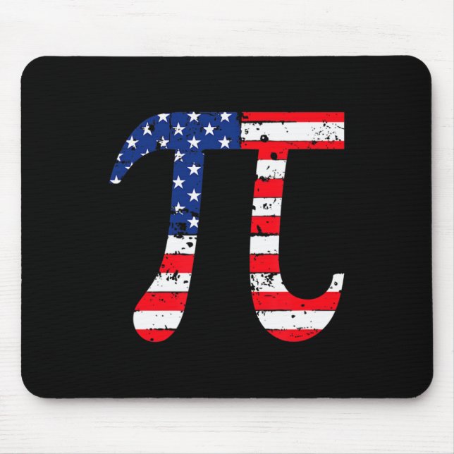 Pi Day American Flag Patriotic Math Nerd Geek 3.14 Mouse Mat (Front)